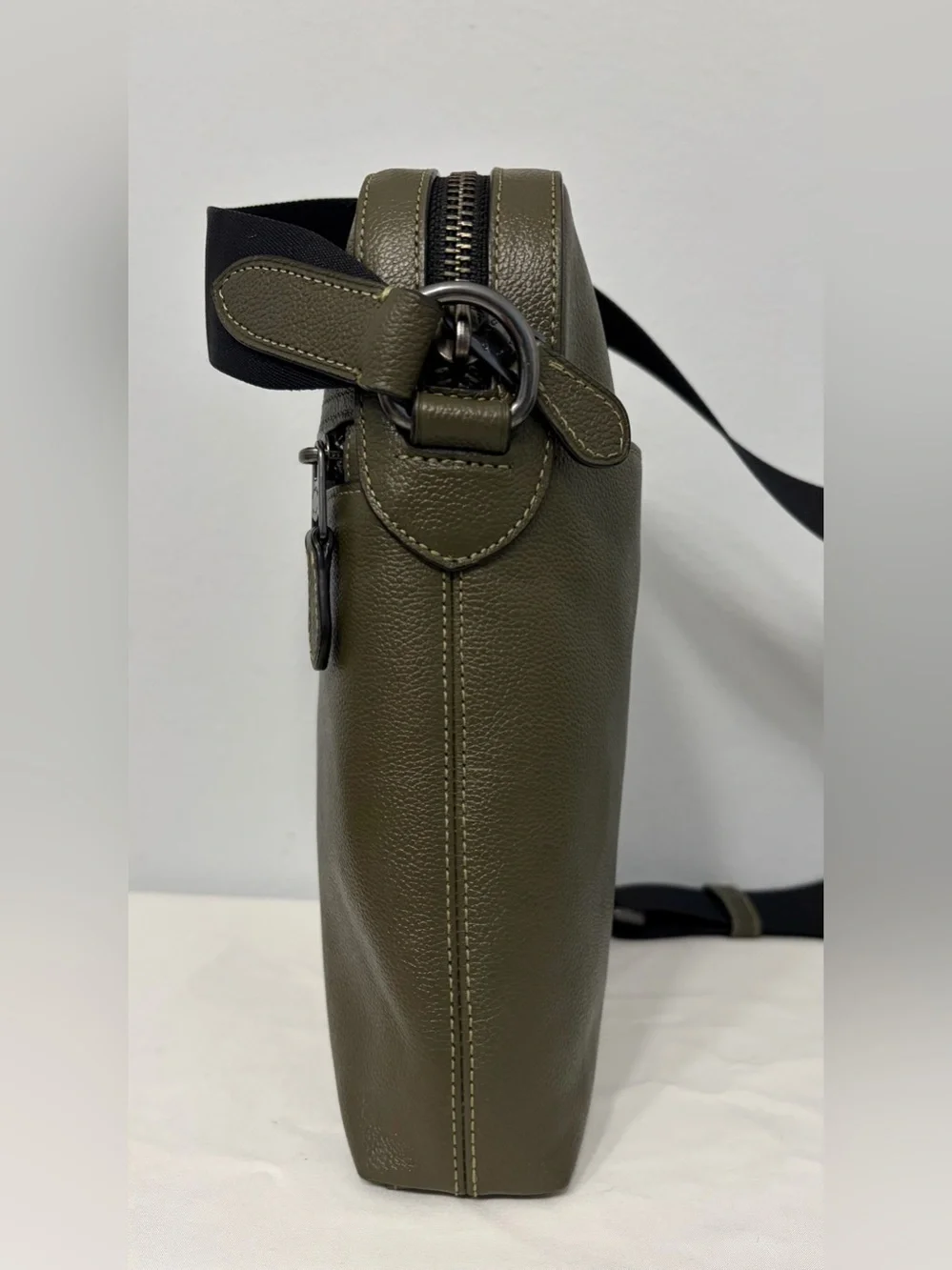 Coach Houston Olive Green Flight Bag (#CP756) Pebbled Leather Small Crossbody